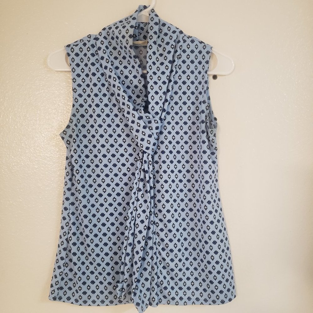 Blue sleeveless blouse